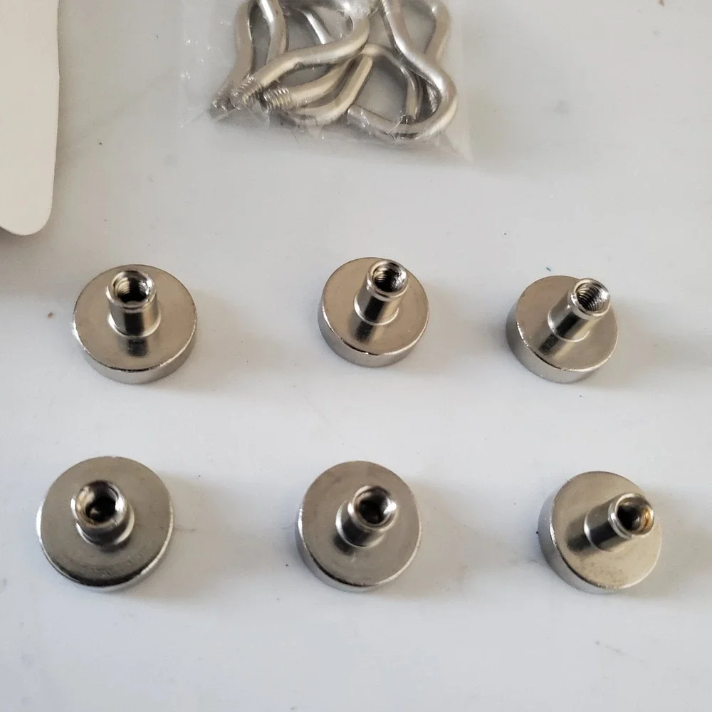 DIYMAG Magnetic Hooks Pack of 6 Heavy Duty Neodymium Magnets Nickel Finish NEW